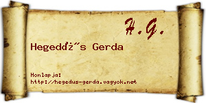 Hegedűs Gerda névjegykártya