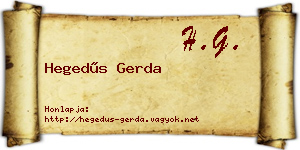 Hegedűs Gerda névjegykártya